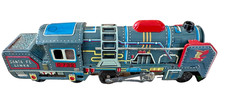Vintage Tin Friction Eagle Train Santa Fe Lines Locomotive Train Yonezawa Japan