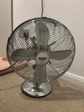Large Bush Household Fan Desk Fan Silver Good Condition Used