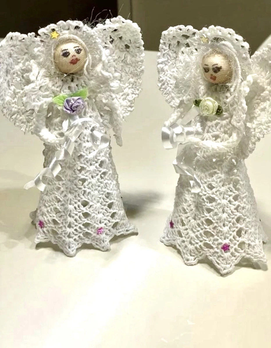 16 Decorazioni Natalizie Angelo Con Piume Bianche - Set 4 Dimensioni (8-16 Cm) Per Albero, Matrimoni, Artigianato Fai-da-Te - 2