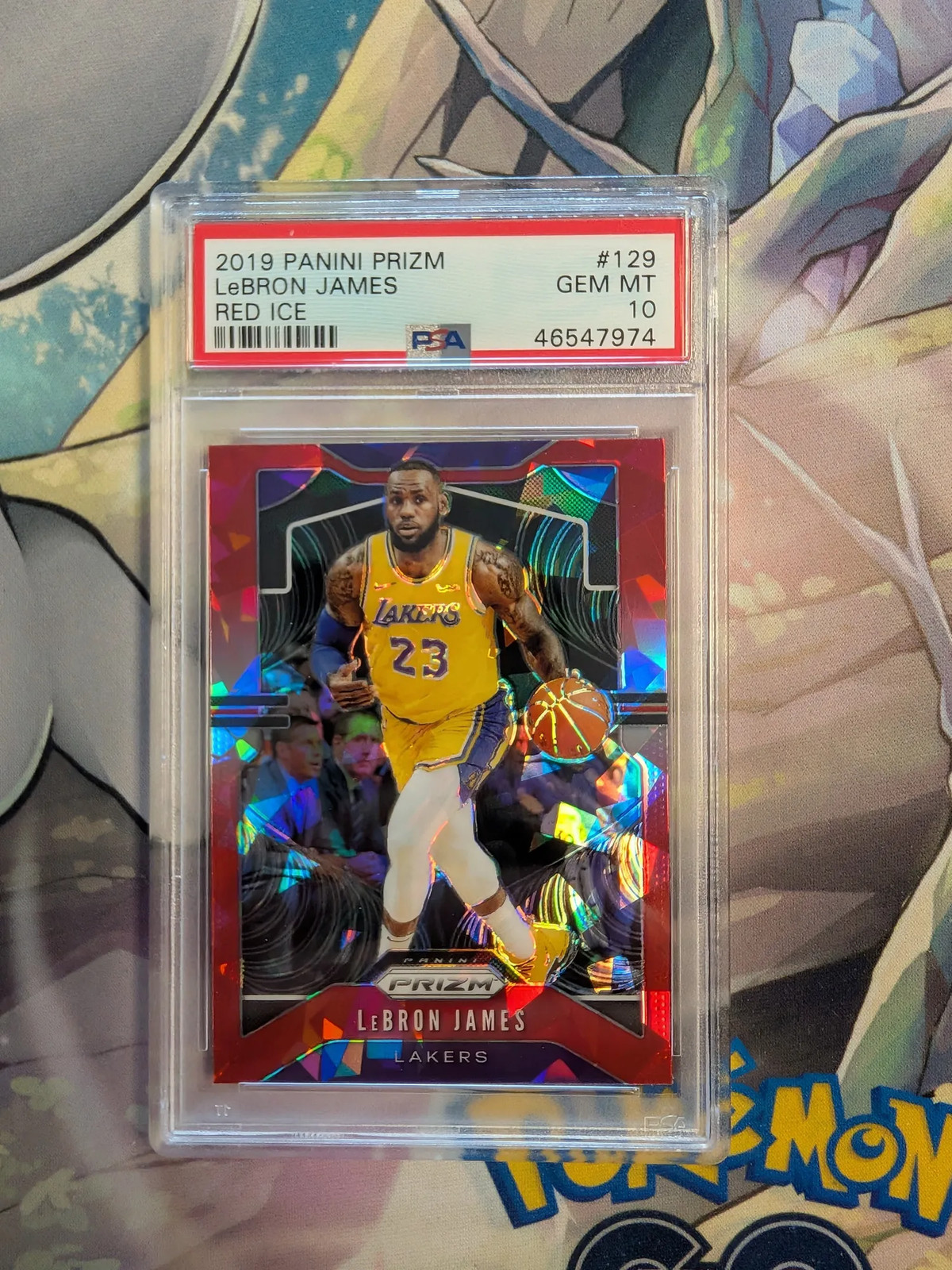 LeBron James - 2019-20 Panini Prizm #129 Red Cracked Ice - Lakers PSA 10 Gem Mt