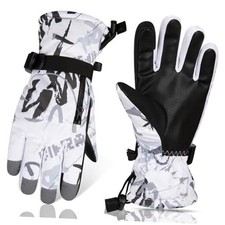 Kids Waterproof Ski Gloves Boys Girls Winer Snow Thermal Windproof 6-9Y Black