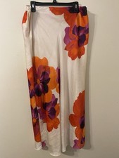 NWT New York & Company White Pink Orchid Floral Lined Max Dress Size XL