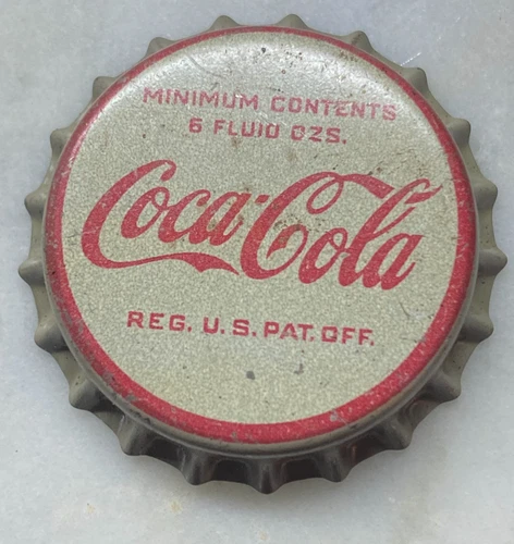 Vintage COCA COLA Bottle CAP New Unused Cork back White face logo FREE SHIPPING