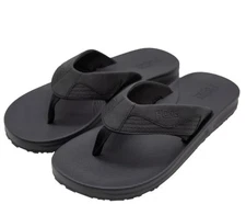 Flojos Men's Size 12 Flip Flops Thongs Sandals, Black, Grade A 