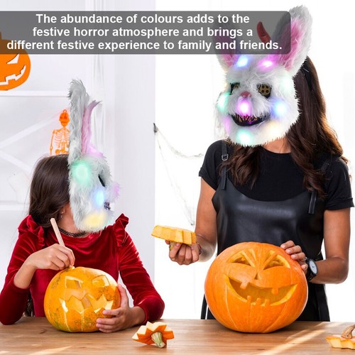 Halloween Maske Horror Hasenmaske Blutige Kaninchen Maske Gruselige Maske 2025 - Bild 15 von 24