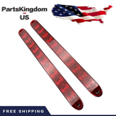 NEW 2X 16'' Red Truck Trailer Light Bar 11 LED Stop Turn Tail Brake Lights Strip