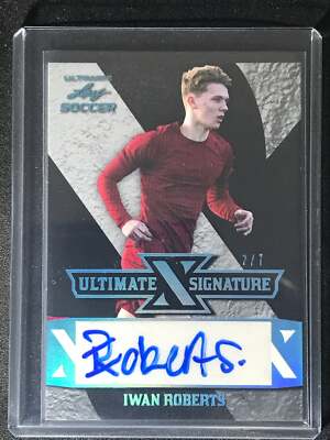 2022 Leaf Ultimate Soccer Auto Signatures Light Blue Iwan Roberts 2/7