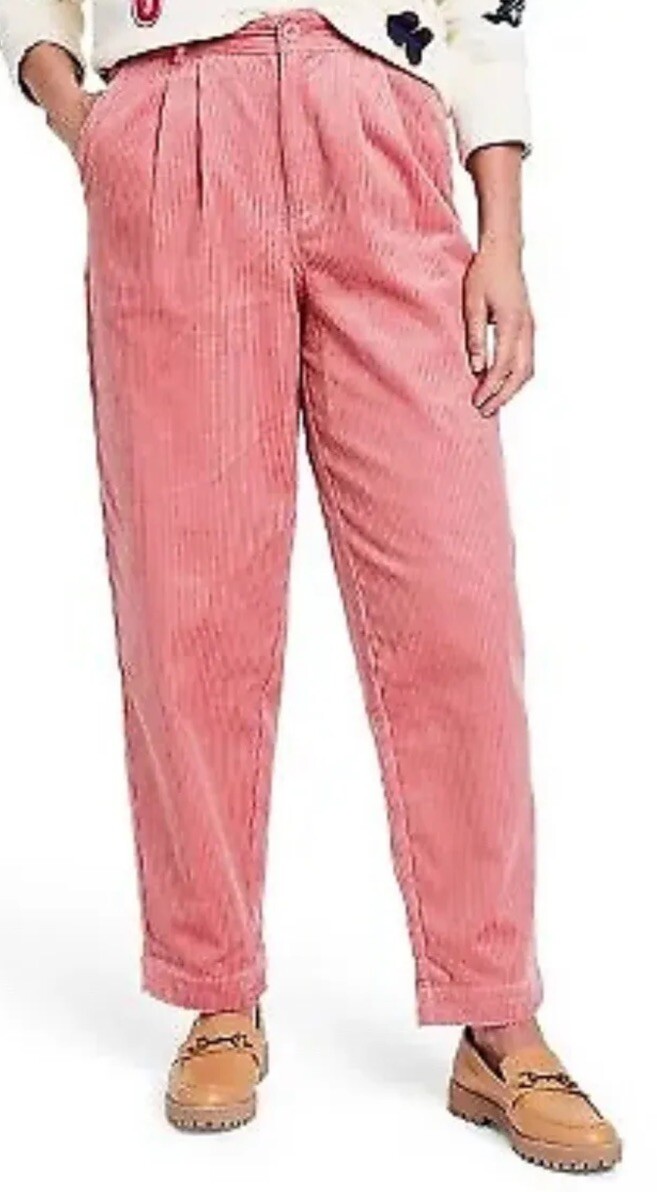 FILA Pantaloni donna in velluto a coste gambe dritte blazer a canottaggio X bersaglio taglia 6