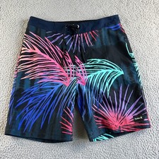 Hurley Board Shorts Mens 30 Blue Floral Swim Trunks Hybrid Surf Beach Hawaiian