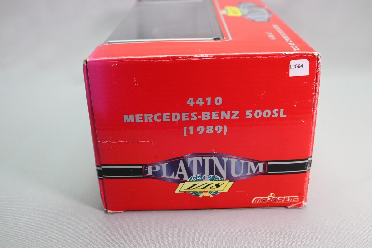 Majorette 1/18 Platinum Mercedes 500SL 1989 Neuf Boîte (Usure