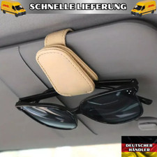 Sonnenbrillenhalter Brille magnetisch Leder für die Auto-Sonnenblende, Beige