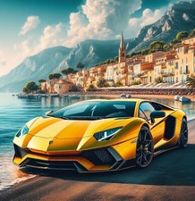 Lamborghini Birthday Card or General Greetings Card by Classic Car Cards