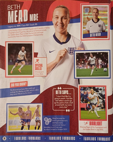NEW - PANINI ENGLAND LIONESSES BETH MEAD PAGE 30 2025