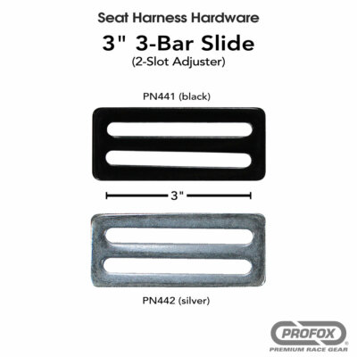 PROFOX Seat Belt Hardware 3-Bar Tri-Glide Webbing Slide Adjuster 3-inch (QTY 2)