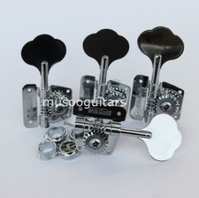 Wilkinson Chrome Bass 4 inline machine head tuners,Open Frame style