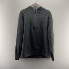 Tommy Bahama Sweater Mens Large Green Long Sleeve Quarter Zip Reversible