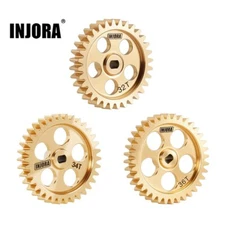 INJORA Brass Transmission Main Gear with Motor Pinion for Losi Micro-B Micro-T
