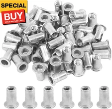 SAE Stainless Steel Rivet Nuts Threaded Insert Rivnuts (#8-32“-(50PCS))