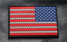 Reversed USA Flag American US Patch (3.0 X 2.0 PVC Rubber- US2) 