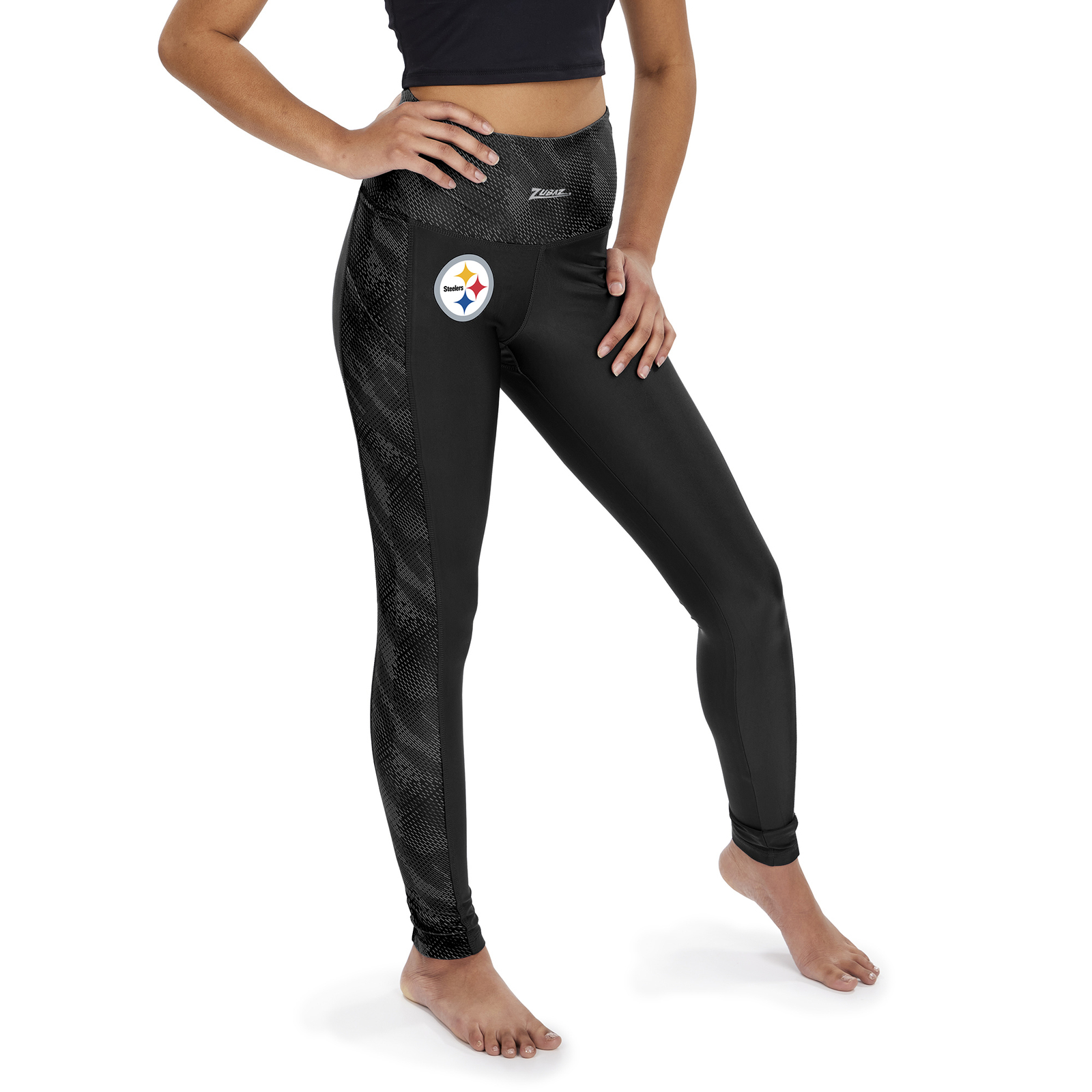 Женские леггинсы Zubaz NFL Pittsburgh Steelers с рельефным акцентом Viper