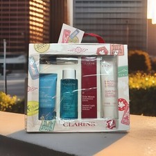 Clarins 5Pcs Travel Exclusive Kit New In Box w/ Natural Lip Perfector Full Size