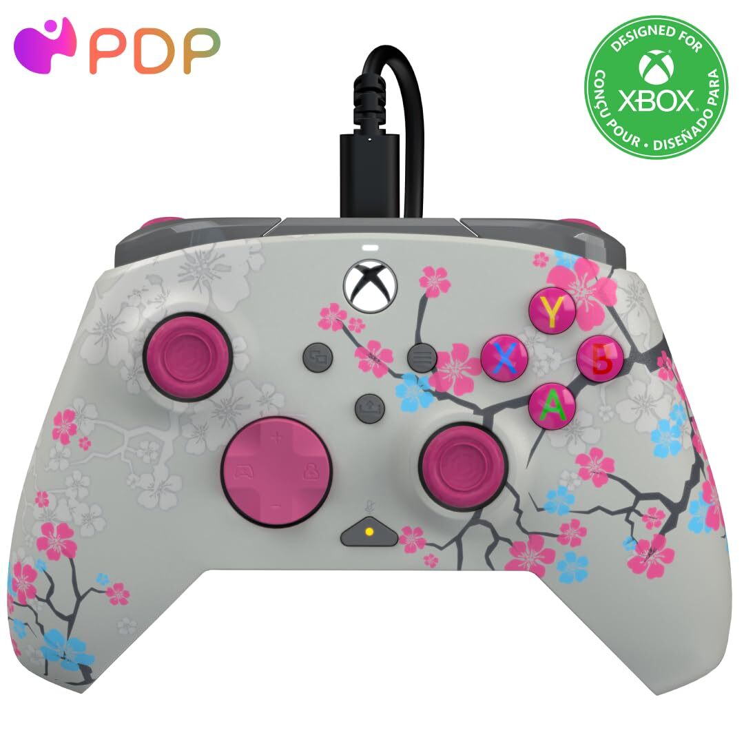 Pdp Xbox Wired Rematch Controller - Blossom Glow In The Dark NUOVO