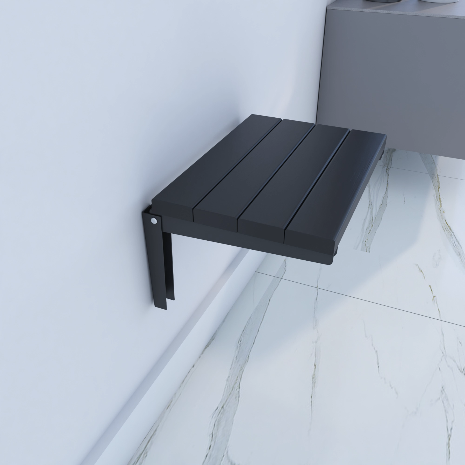 Natural Solid Wood Folding Shower Seat Wall Mounted Bath Stool Shower ...