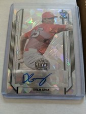 2021 Leaf Metal Draft Baseball Drew Gray #BA-DG1 Silver Cracked Ice Auto Cubs ⚾