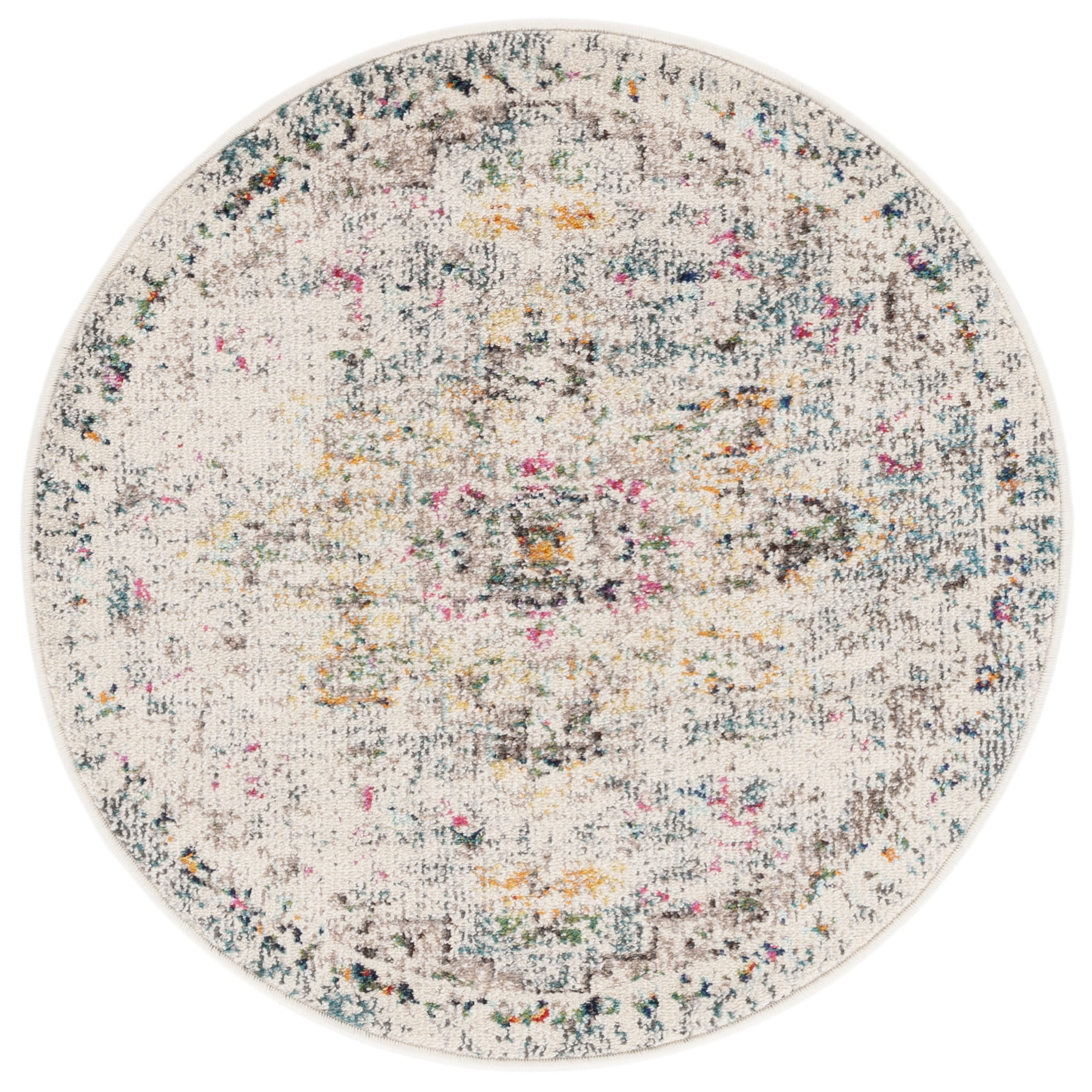 Vintage Traditional Area Rug, Grey/Gold