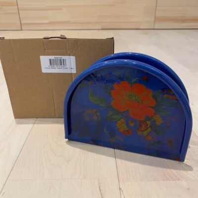 Mackenzie Childs blauer Lapis Blumenmarkt Serviettenhalter USA handgefertigt