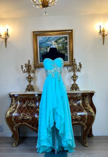 Special Occasion Formal Rhinestone beaded High Low Long Evening prom dress