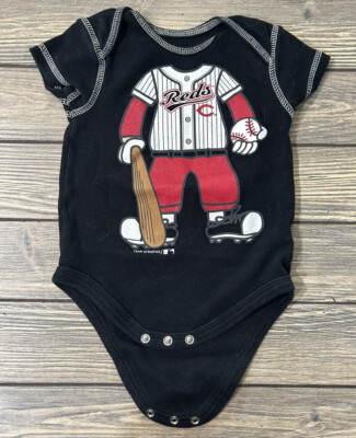 Team Athletics Black Reds Player One Piece Shirt Outfit 6/9 Month