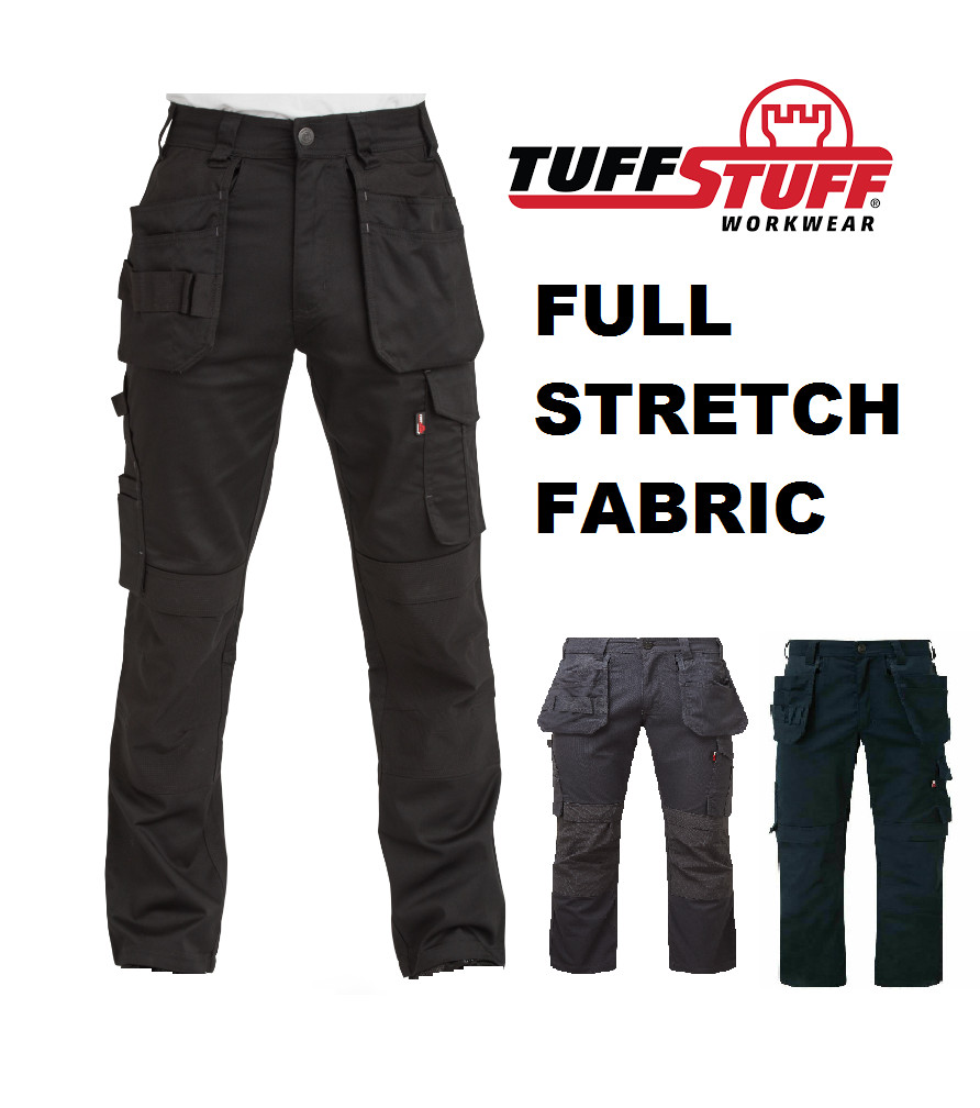 Mens Stretch Trouser Slim-fit Work Proflex Holster & Knee Pad Pockets NEW 28-48