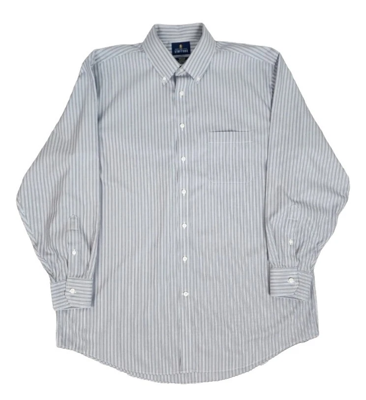 Stafford 100% Cotton White Dress Shirts for Men