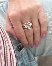 David Yurman Sterling Silver .925 & 18K/750 Yellow Gold Buckle Crossover Ring 