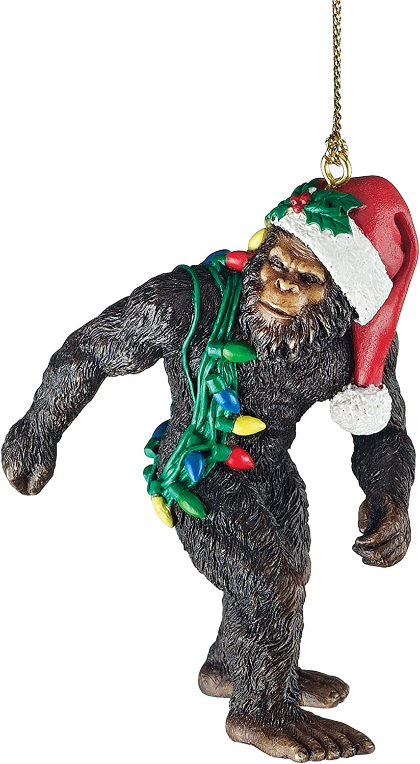 Funny Yeti Christmas Tree Ornament with Santa Hat Holiday Decor Abominable Snowm