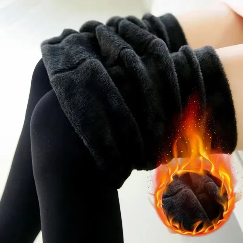 Leggings Pantalones Mujer Polar Cachemira Térmica Invierno Cálido Forrado Alto NEGRO VIERNES Foto 2 de 4