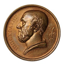 France Hippocrates Founding Of Paris Faculty Of Medicine Medal By Andre Galle