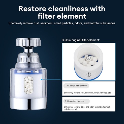 360° Water Purification Filter Filtration Faucet Filter Kitchen Tap + 5 Filter - Picture 13 of 15
