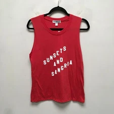 Sub Urban Riot Red Sleeveless Crew Neck Sunsets and Sangria Muscle Tank Top S