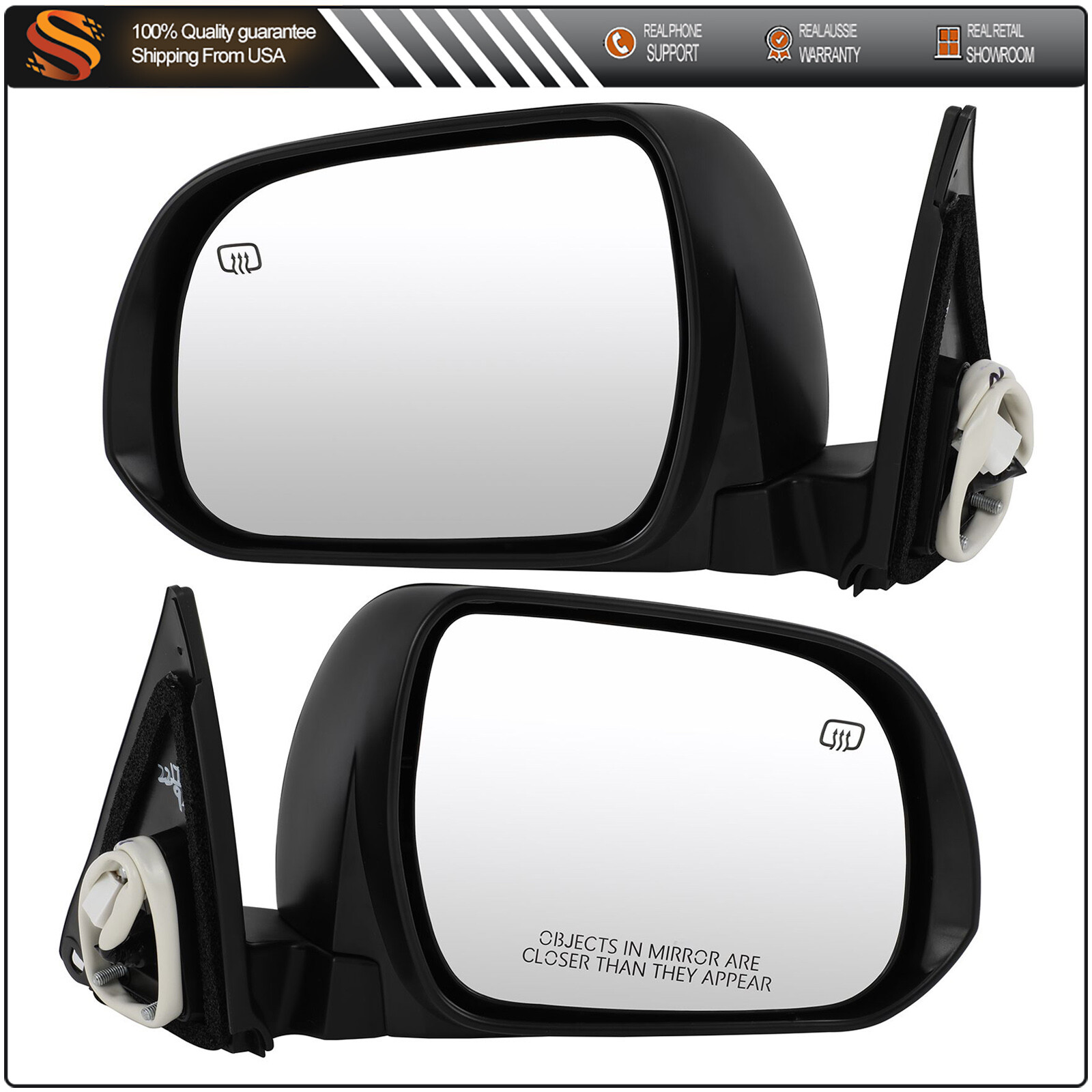 2008-2014 Toyota Highlander Power Heated Side Mirrors with Puddle Lamps