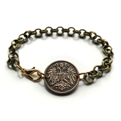 Austria Osterreich 2 Heller coin bracelet double eagle Vienna Salzburg b000071