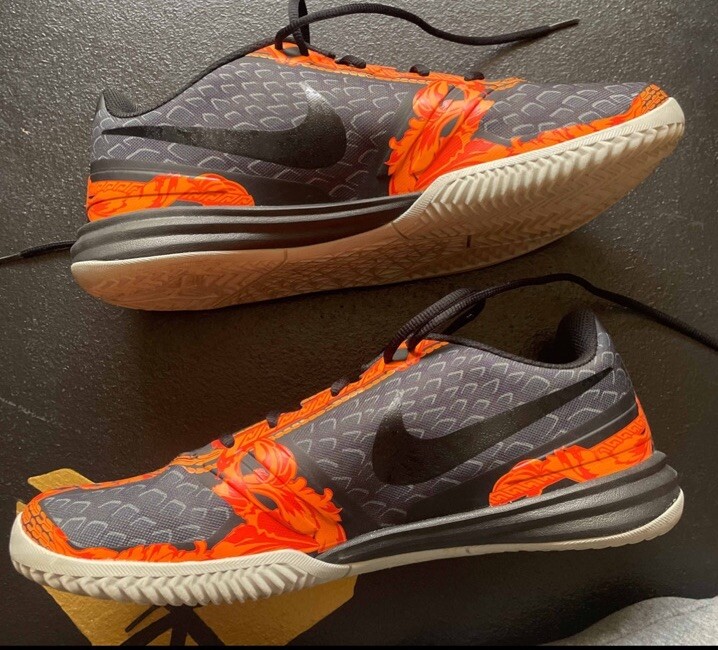 Nike Kobe Mentality Deep Pewter Black Orange 704942-200 Sz 15 Zoom