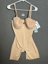 NWT ASSETS SPANX Women's Flawless Beige Strapless Straps Bodysuit Shape Wear XL