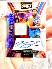 2024-25 Panini Select Karl-Anthony Towns  X-Fractor Memorabilia Auto /125