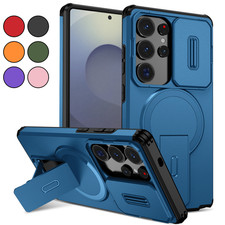 For Samsung S26 Ultra S25 Edge S24 Plus Shockproof Stand Case Slide Camera Cover