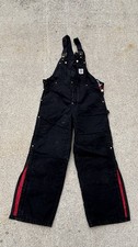 Carhartt R41 BLK Overalls Mens 38x30 Double Knee Work Wear Quilt Lined Duck Bibs