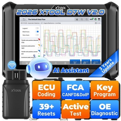 XTOOL D7W Wireless Bidirectional Scanner Diagnostic Tool Key Coding Programming