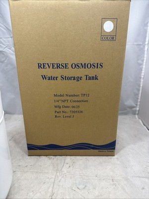Reverse Osmosis Water Storage Tank TP-12  1/4'' NPT Connection 7205326 Open Box