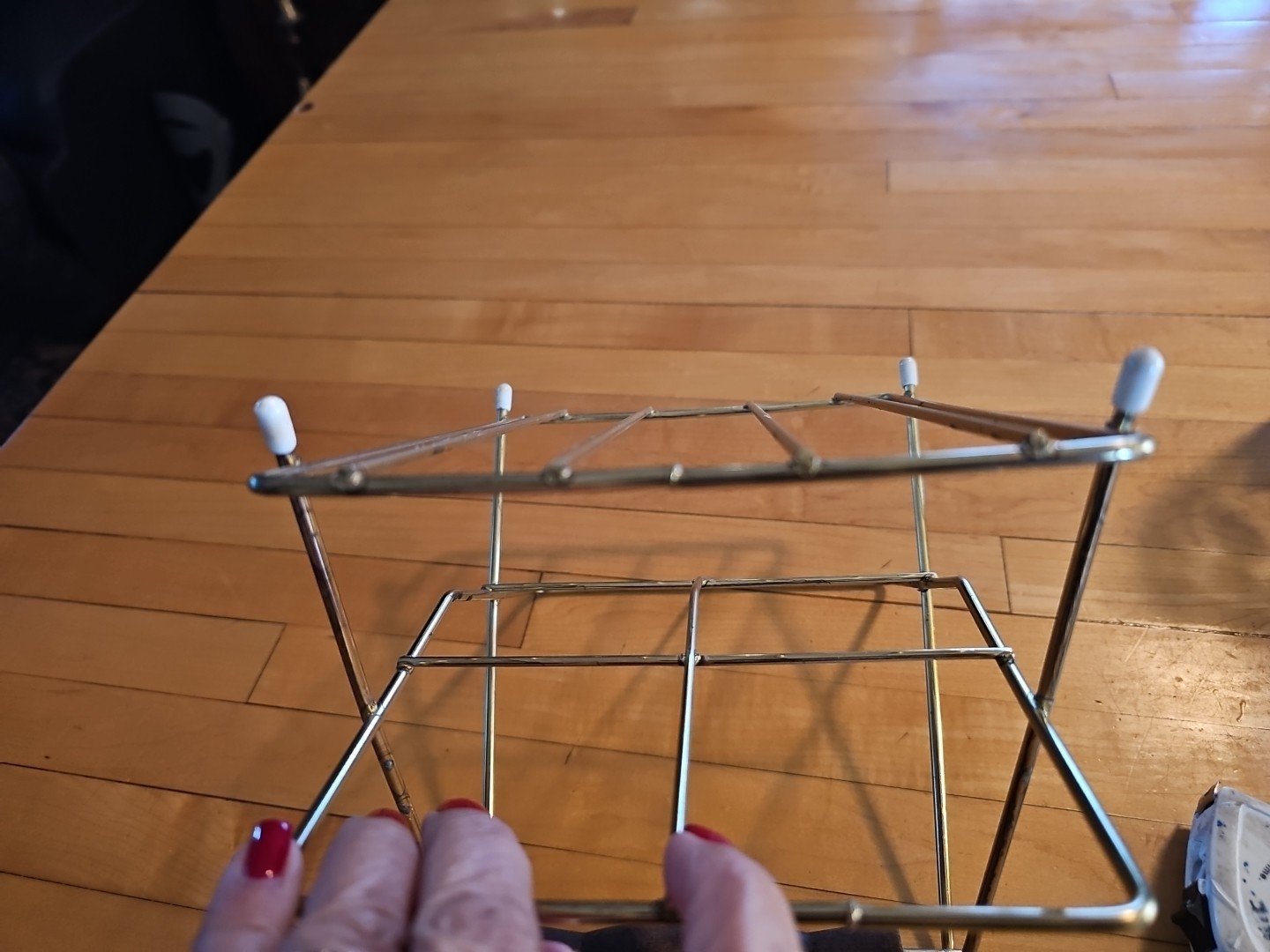 Glass Caddy Rack MCM Atomic 50s Wood Handle Vintage | eBay